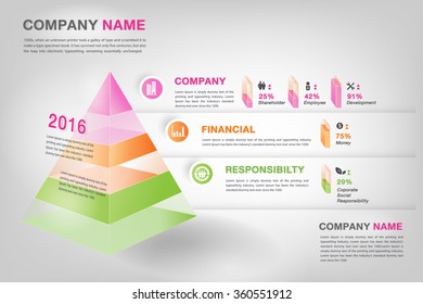 company information infographic by using modern 3d pyramid graph infographic (vector eps10) 