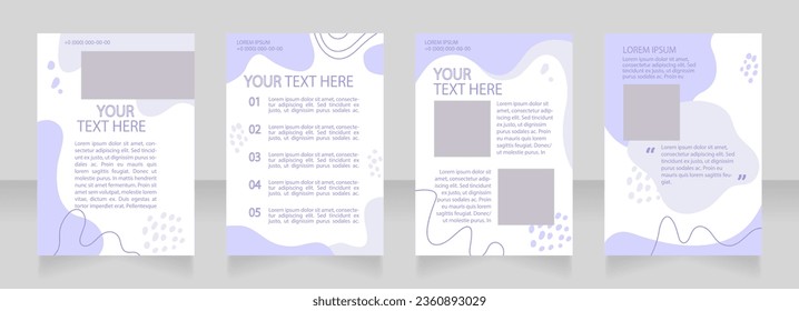 Company introduction blank brochure layout design. Brand book. Vertical poster template set with empty copy space for text. Premade corporate reports collection. Editable flyer paper pages