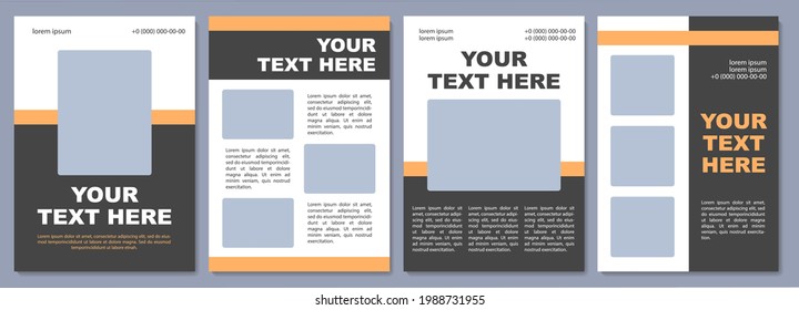 Company introduction brochure template. Business summary. Flyer, booklet, leaflet print, cover design with copy space. Your text here. Vector layouts for magazines, annual reports, advertising posters