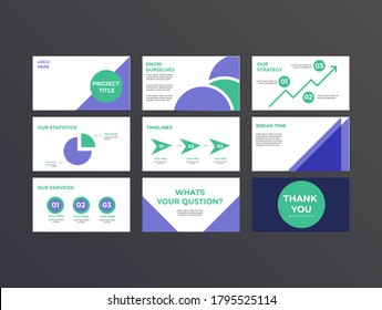 Company, Investment Presentation And Pitch Deck Vector Template