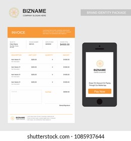 Company Invoice design with creative design vector 