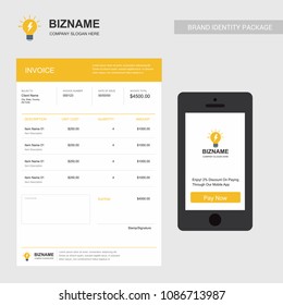 Company Invoice design with creative design vector 