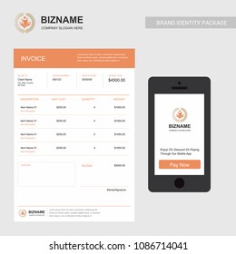 Company Invoice design with creative design vector 