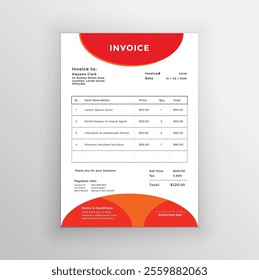 Company invoice design, vector design 