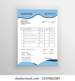 Company invoice design, vector design 