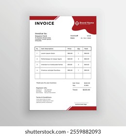 Company invoice design, vector design 