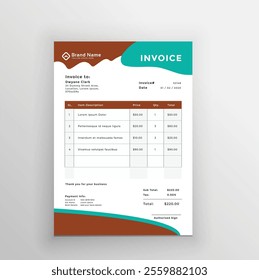 Company invoice design, vector design 