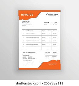 Company invoice design, vector design 
