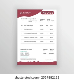 Company invoice design, vector design 