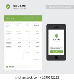 Company invoice with a unique elegent design vector 