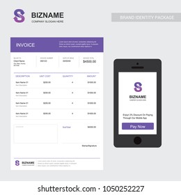 Company invoice with a unique elegent design vector 