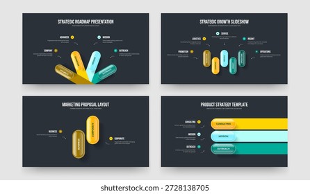 Lanzamiento de la empresa 4 5 2 3 Conjunto de Plantilla de marco de infografía de elementos. Rendimiento creativo Cuatro Cinco Dos Tres Opciones Diagrama Presentación Presentación Diseño Ilustración vectorial Colección.