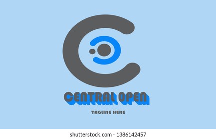 company logo with the basic concept of letter c with a blend of blue
