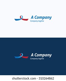 A Company Logo. blue and red.