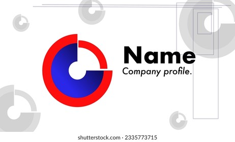 Company logo blue and red circle, imagine a keyhole, symbol of success ways.