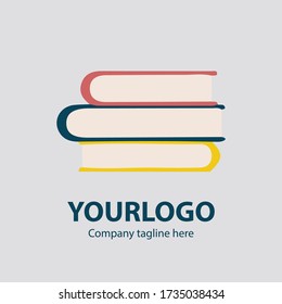 Company logo with book illustration