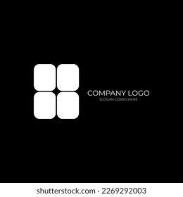 logotipo de la empresa, marca, plantilla vectorial, elementos de diseño vectorial para su empresa, plantilla de logotipo Vector, logotipo de crecimiento financiero, cuatro ventanas, logotipo de vector de caja de símbolos simple.diseño de aplicación.