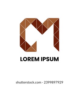 The company logo comes from combining triangles, resembling the letters C and M, which are a combination of light brown and dark brown.