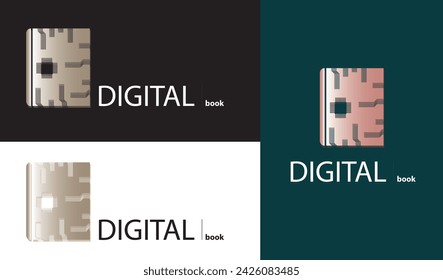 Company logo with a concept of a digital book. Vector file.