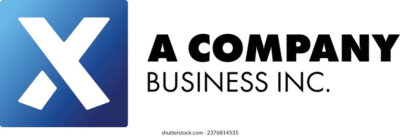 Company Logo Concept Using a Letter X Logo on a Blue Gradient
