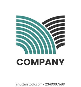 Company logo with curved line shape concept, can be used for financial companies, housing, banking, and other corporate fields