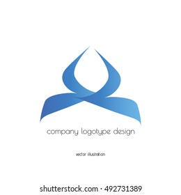 company logo design, blue vector icon for business