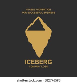 Company logo design, business symbol concept with slogan. Company icon isolated, minimal line style. Gold on gray. Vector stock illustration.