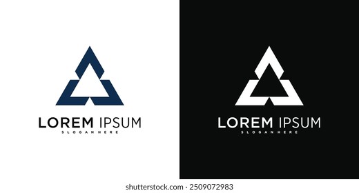 Elementos de design do logotipo da empresa, triângulo abstrato. Vetor Premium