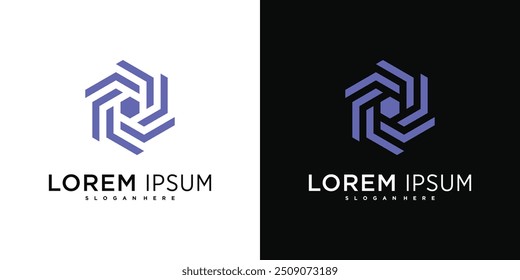 Elementos de design do logotipo da empresa, hexágonos abstratos. Vetor Premium