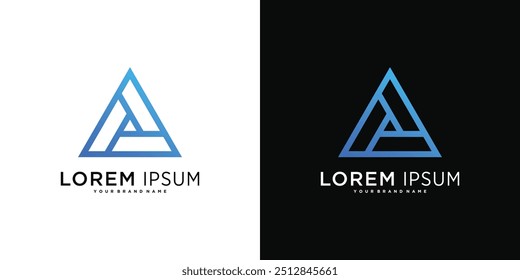 Elementos de diseño del logotipo de la compañía, triángulo abstracto. Vector de Premium