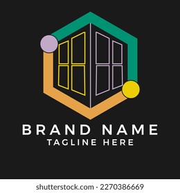 Company logo design for entrepreneur and business ,House Abstract Real Estate Countryside Logo Design Template for Company. Building Vector Silhouette.
