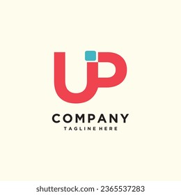 Company logo design with fresh letter UP and unique idea