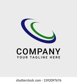 company logo design with initials C, CC is blue and green