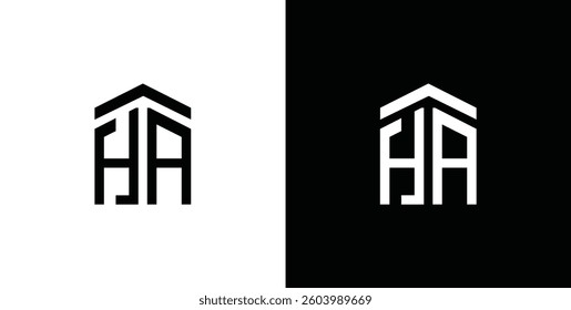 company logo design inspiration from the initial letters HA logo icon.