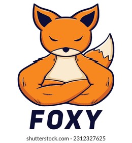 Company logo design with muscular fox mascot