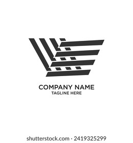 Diseño del logotipo de la empresa concepto simple Vector Premium