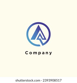 Company logo design vector icon with creative letter A concept illustration