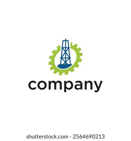 company logo design vector icon element template oil industry gear cogwheel industrial