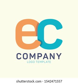 Company logo ec. Initials. Monogram. Letters e and c.