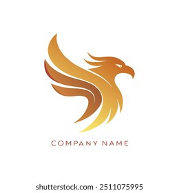 Logotipo de la compañía elegante águila voladora 
