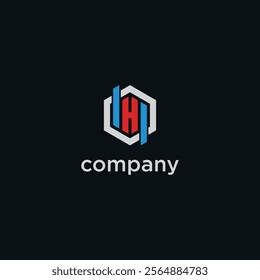 A company logo featuring a hexagonal shape with stylized letters "H" and "I" in blue and red, with the word "company" written below it.