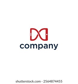 A company logo featuring a red, stylized infinity symbol formed by two smartphones, with the word "company" written below in blue.