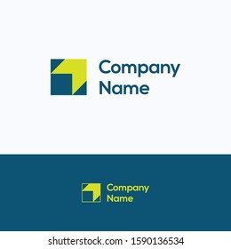 Company logo. Flat arrow lift logo template. Out of the box logotype square form