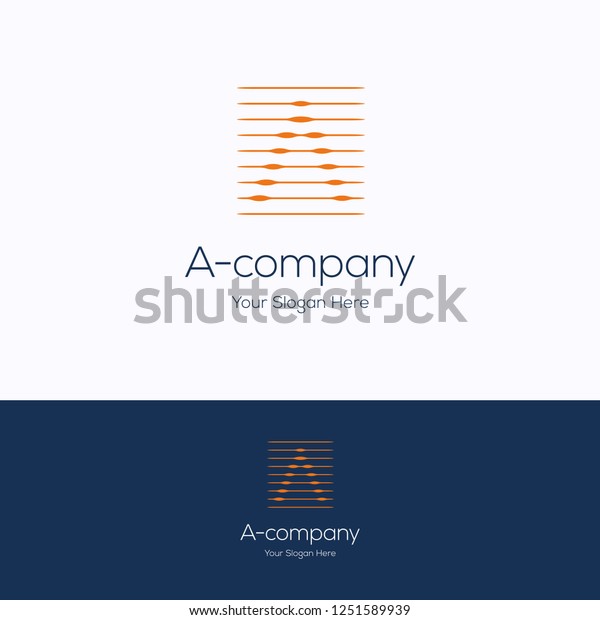 A company logo. Flat line pulse logo template.\
Square logotype with letter\
A