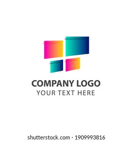 Ilustración de diseño de plantillas de vectores planos con logotipo de la compañía