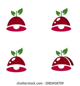 company logo in the form of cherries, vector illustration