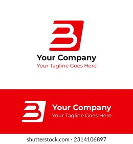Logo-Grafikdesign des Unternehmens mit Anfangsbuchstaben B in Rot