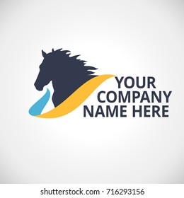 Company logo with horse silhouette vector illustration