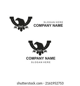 company logo horseshoe with an eagle bird