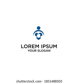 company logo with human symbol with modern shape concept